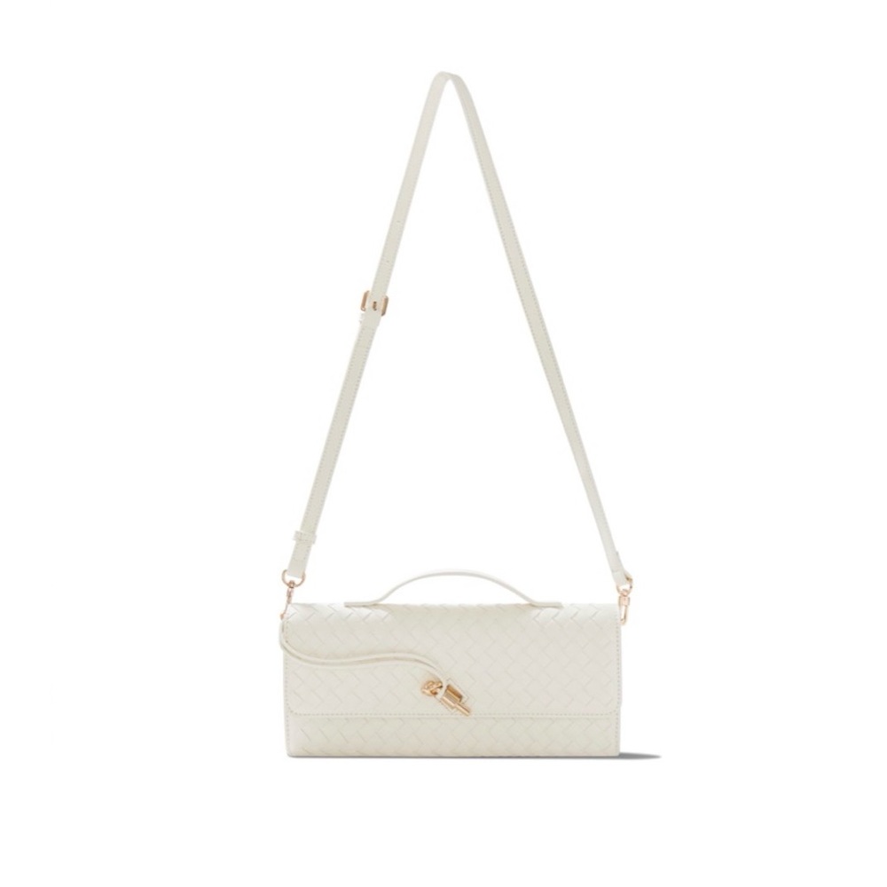 Few Moda Theia Bag NWT Crossbody Clutch Wallet White Ivory Gold Hardware